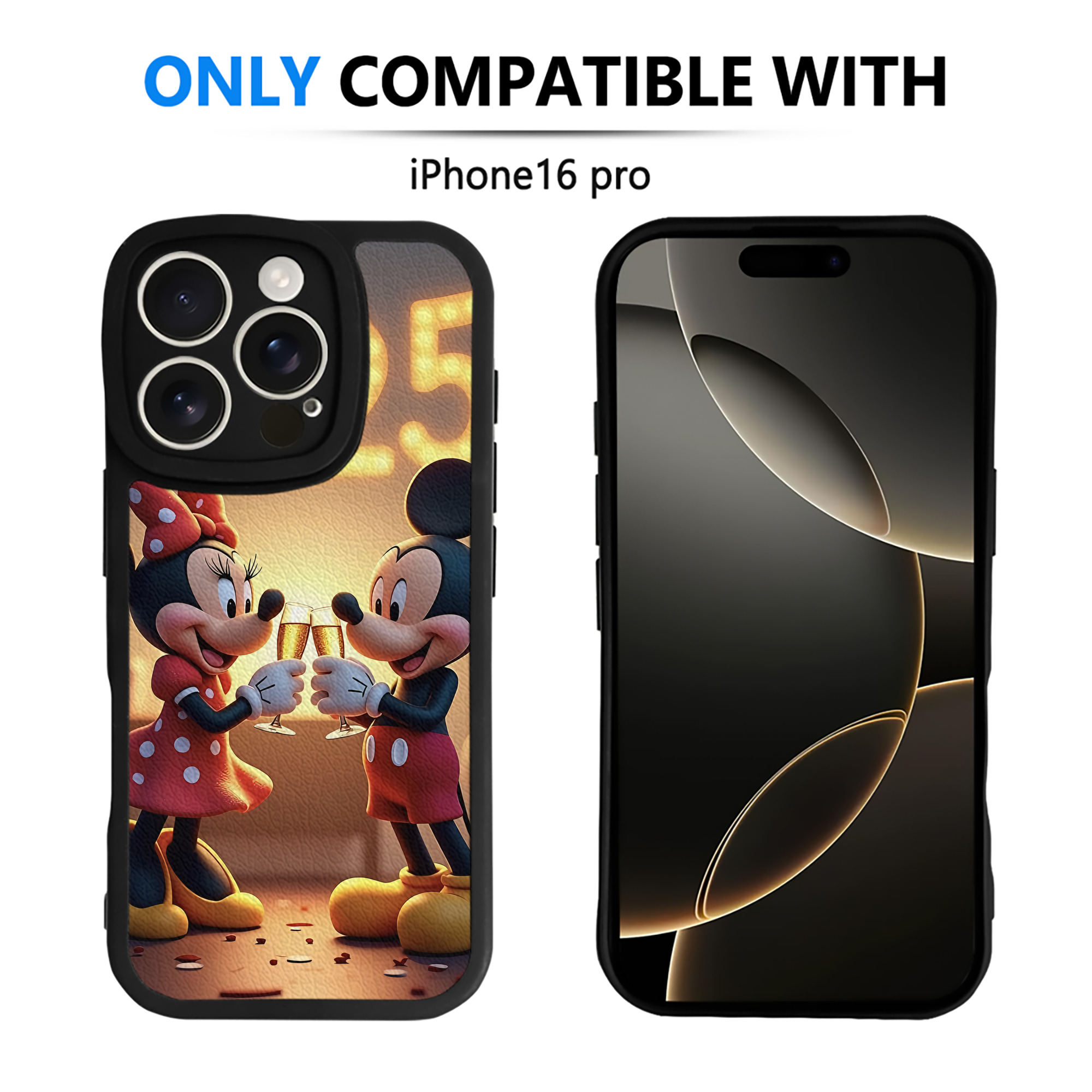 （画像用） ミッキーマウス Mickey Mouse 【iPhone 16シリーズ対応】シリコンスマホケース（レザー調） 材質：シリコン